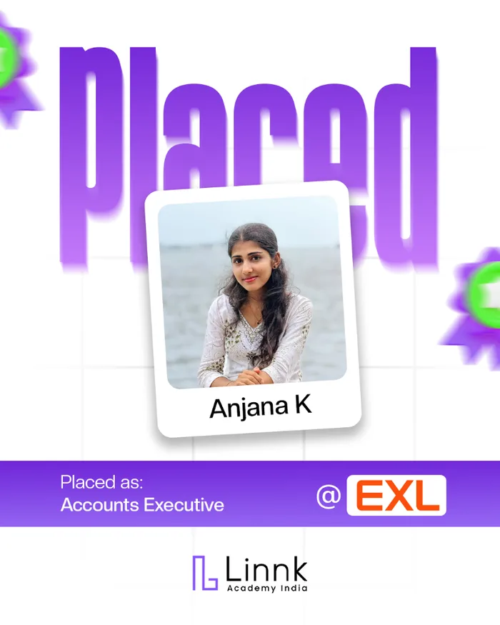 Anjana K — placed as Accounts Executive at EXL