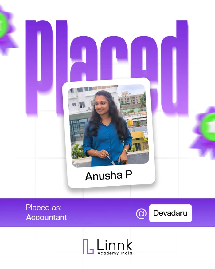 Anusha P — placed as Accountant at Devadaru