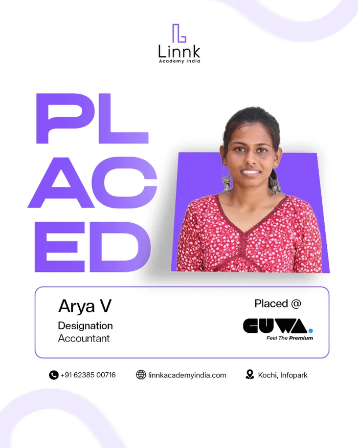 Arya V — placed as Accountant at CUWA